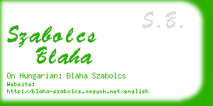 szabolcs blaha business card